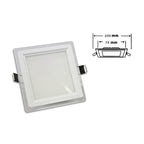 Panel LED delgado empotrado de vidrio cuadrado 6W Light 6500K 4000K 3000K P-75EQ
