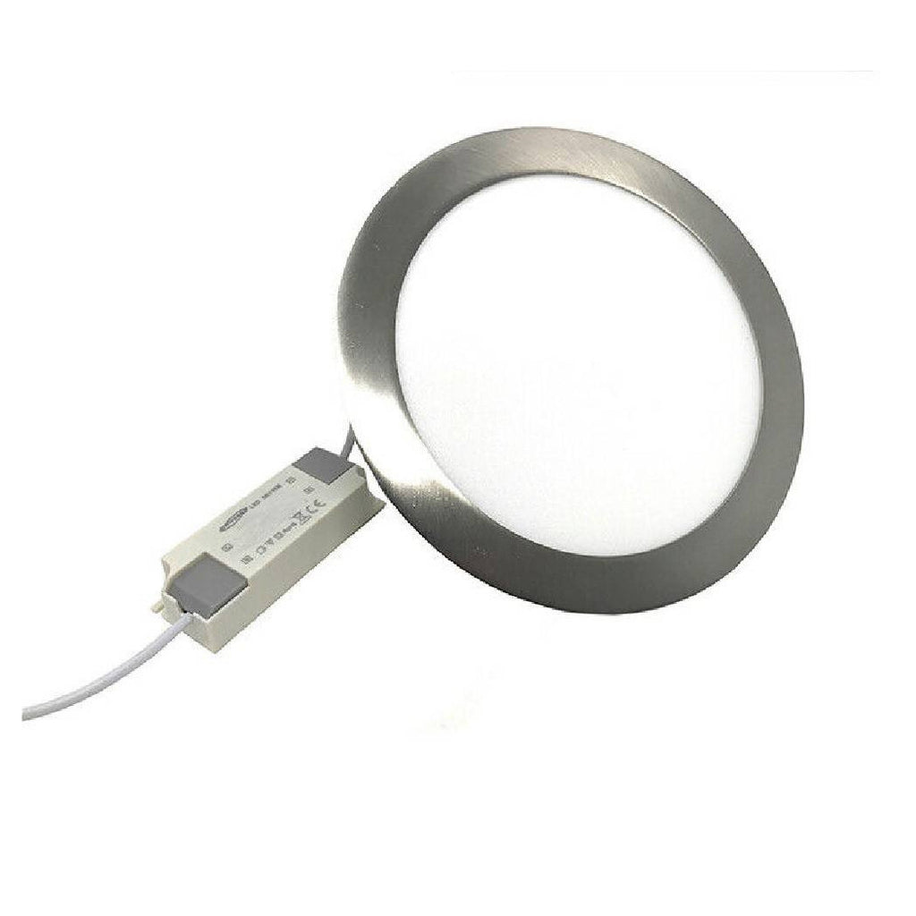 Panel LED Slim 18W Empotrado Redondo Edge Silver Light 3000K 4000K 6500K P205AA
