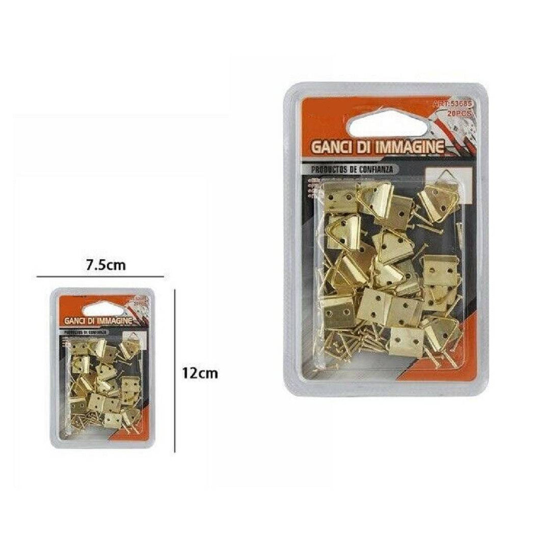 Paquete de 20 piezas gancho de oro para pinturas pared de pared colgando