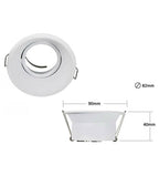 Recessed spotlight door GU10 square adjustable steel lamp holder P3
