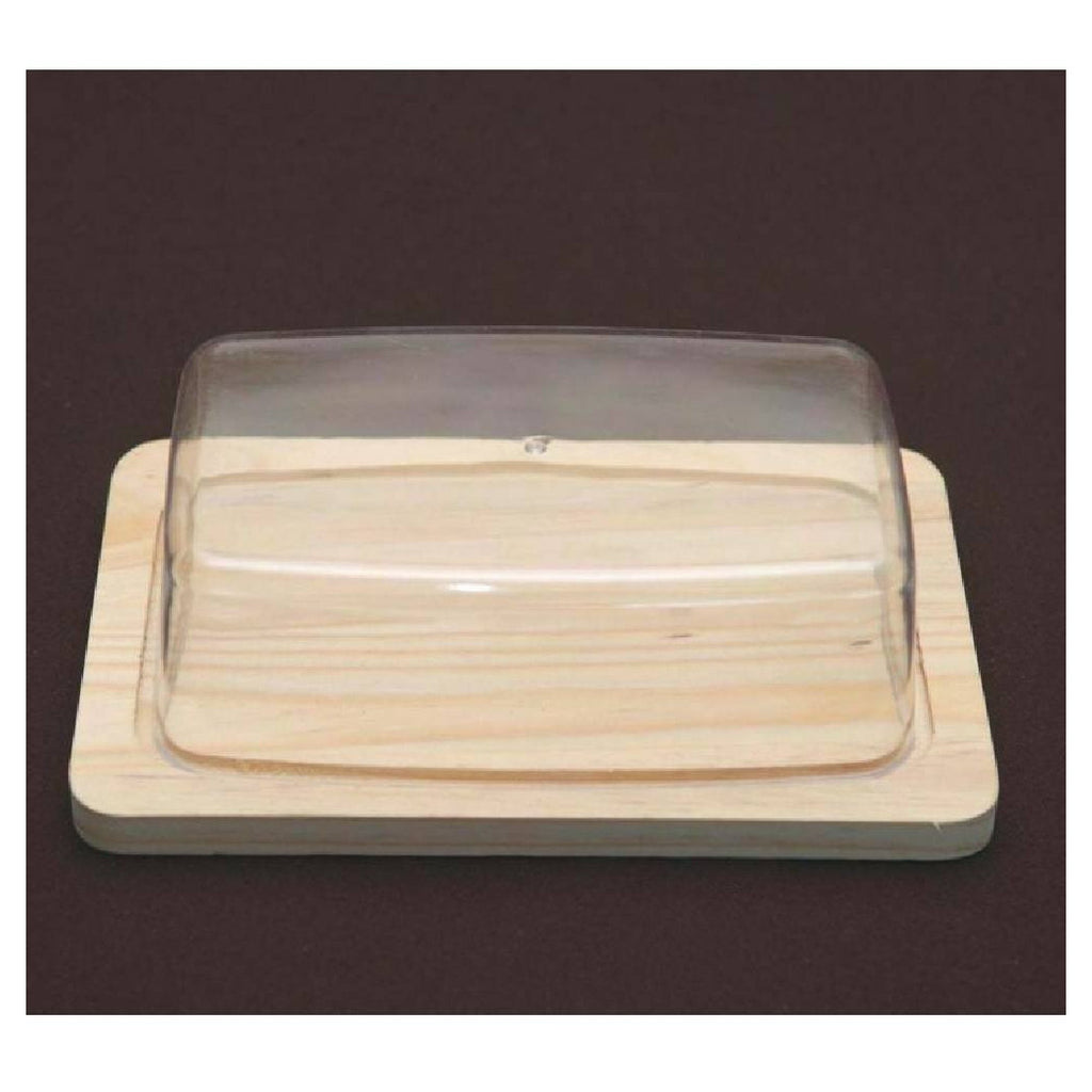 Puerta de queso rectangular de queso Base de madera y cubierta de cúpula