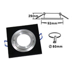 Recessed spotlight door GU10 square adjustable steel lamp holder P3