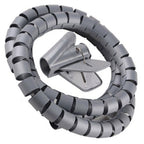 Recoger Cable de espiral Organizador Cubiertas Cables Cables Eléctricos 2 cm x 1.5 mt Gray