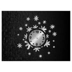 Reloj de pared adhesivo 3D etiqueta modular Efecto espejo floral