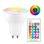 RGB Spotlight + Blanco 5W GU10 LED Bombilla Cambio de cambio de cromoterapia Control remoto