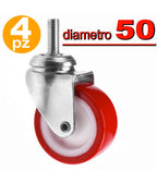 Kit de 4 ruedas rueda de rueda de rueda de rueda para carretillas carretillas Soporte giratorio