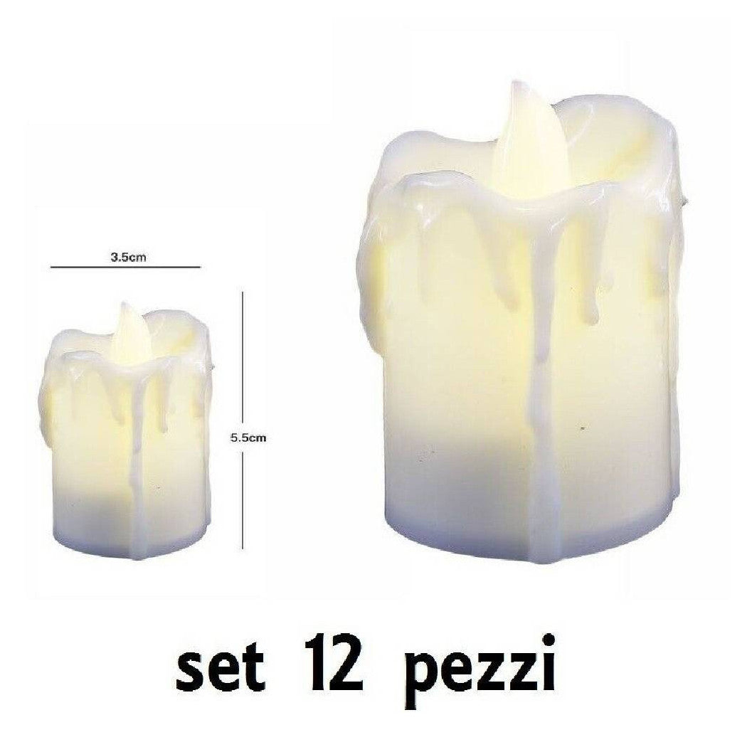 Set 12pcs LED Velas Lumini con la batería de gota Decoración de la luz de la luz Tealight