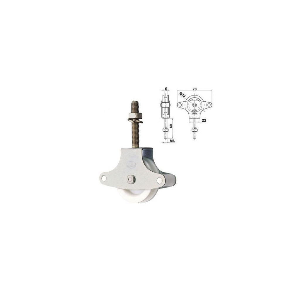 Set 2 Poleas Polea para la racha de secado de rosca Ropa de ropa Carrutchen