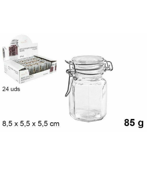 Set de 6 piezas de recipiente de vidrio de frasco con tapa de colores mantel 150ml