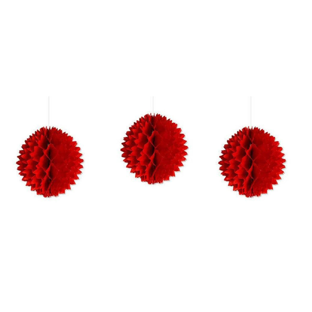 Set 3 Festoons Flower Decorative Red Velling Paper Decorations Decorations Parties