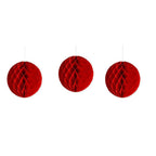 Set 3 Festoons Red Decorative Sphere Velling Decorations Decorations Fiestas