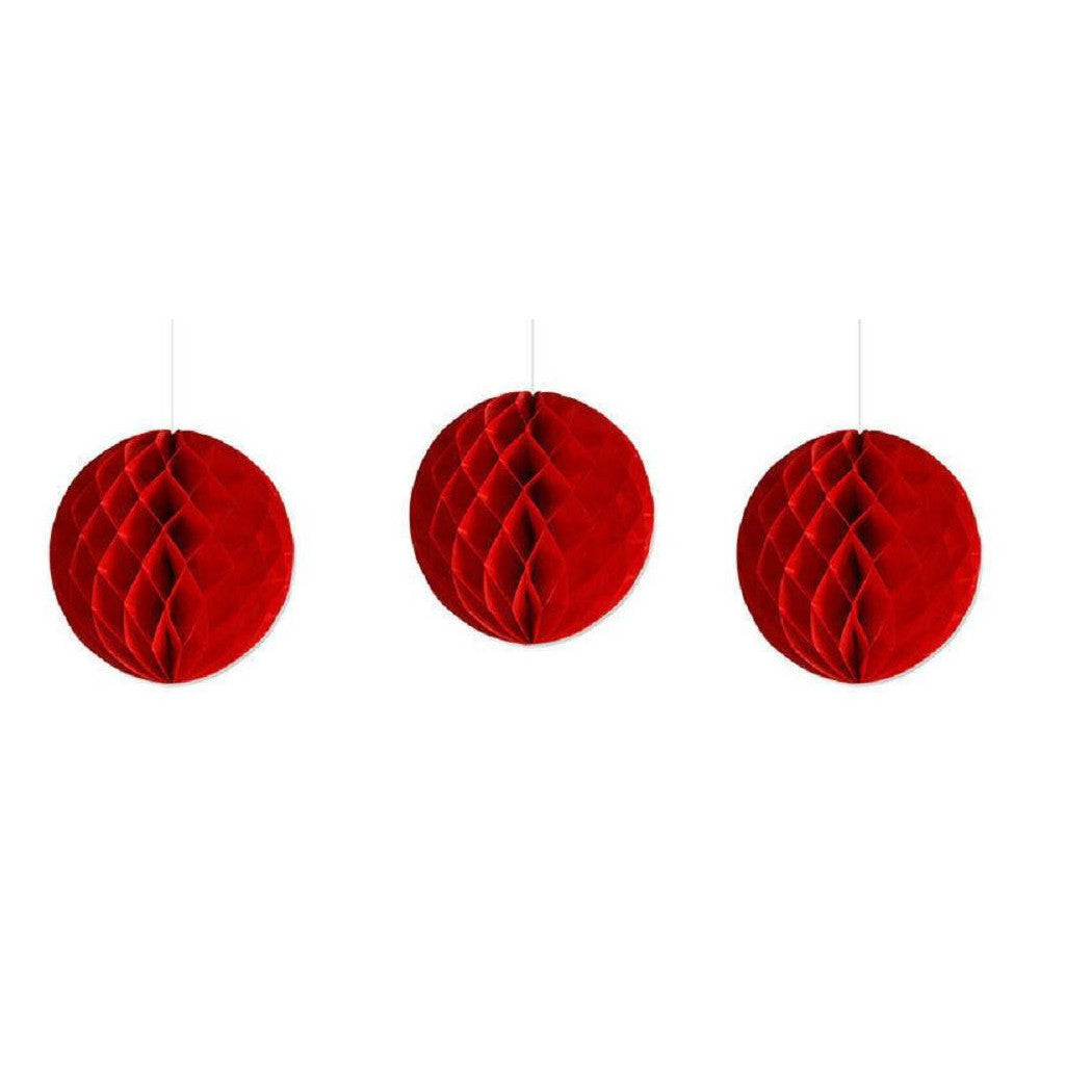 Set 3 Festoons Red Decorative Sphere Velling Decorations Decorations Fiestas