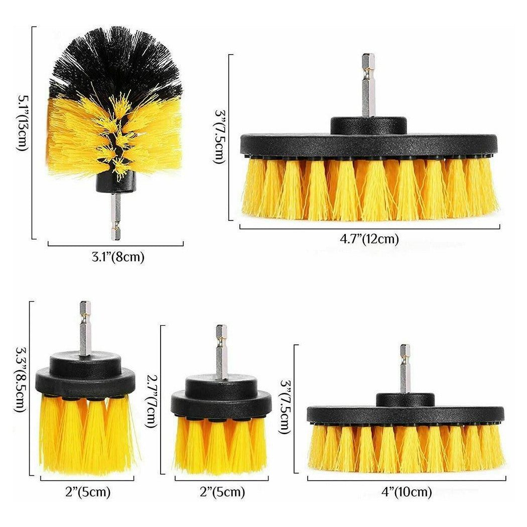 Set 5 cepillo de rotación del cepillo para la limpieza de cerámica de taladro