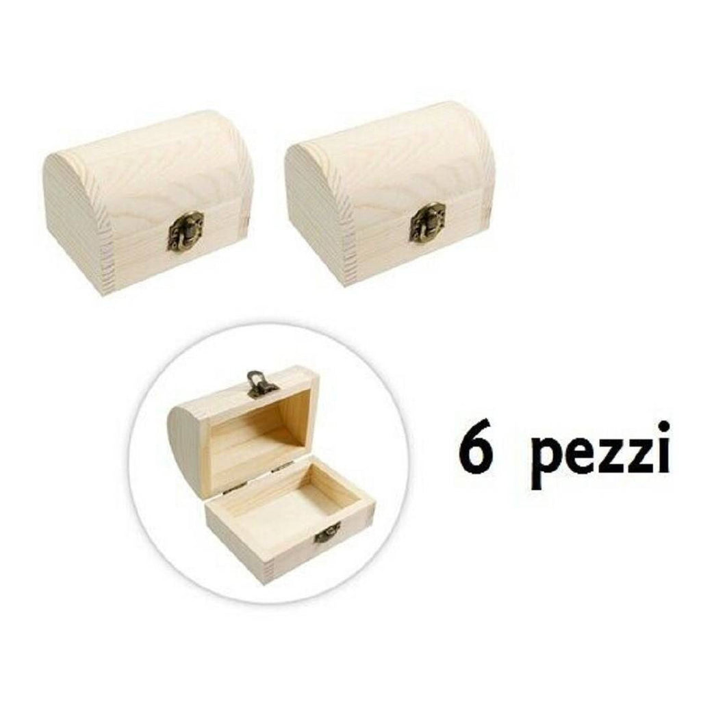 Set 6 cajas de madera Caja de caja de joyería decoupage caja de caja