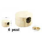 Set 6 cajas de madera Caja de joyería decoupage Caja de caja cilíndrica