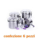 Set 6 pieces Stainless steel jar 10 x 11 cm Sugar food coffee kitchen