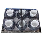 Set 6 tazas de tazas de café con platillos de cerámica decorados Fantasy Pois Blacks