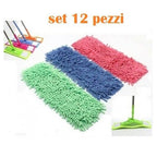 Set de 12 piezas de tela de microfibra de reemplazo lavable escoba de la escoba