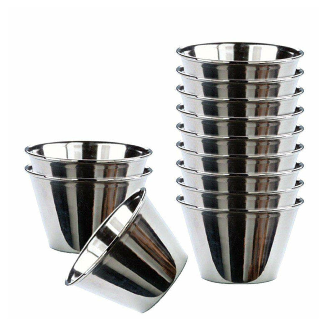 Set de 12 piezas Mini moldes de acero inoxidable para pudines dulces Tamaño de 9 cm