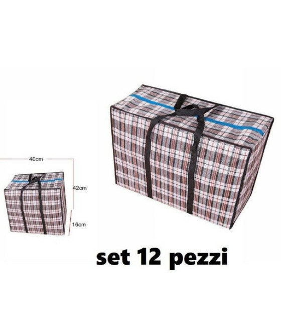 Set de 12 piezas sobres bolsas de compras bolsa de compras comprador 40 x 42 x 16 cm
