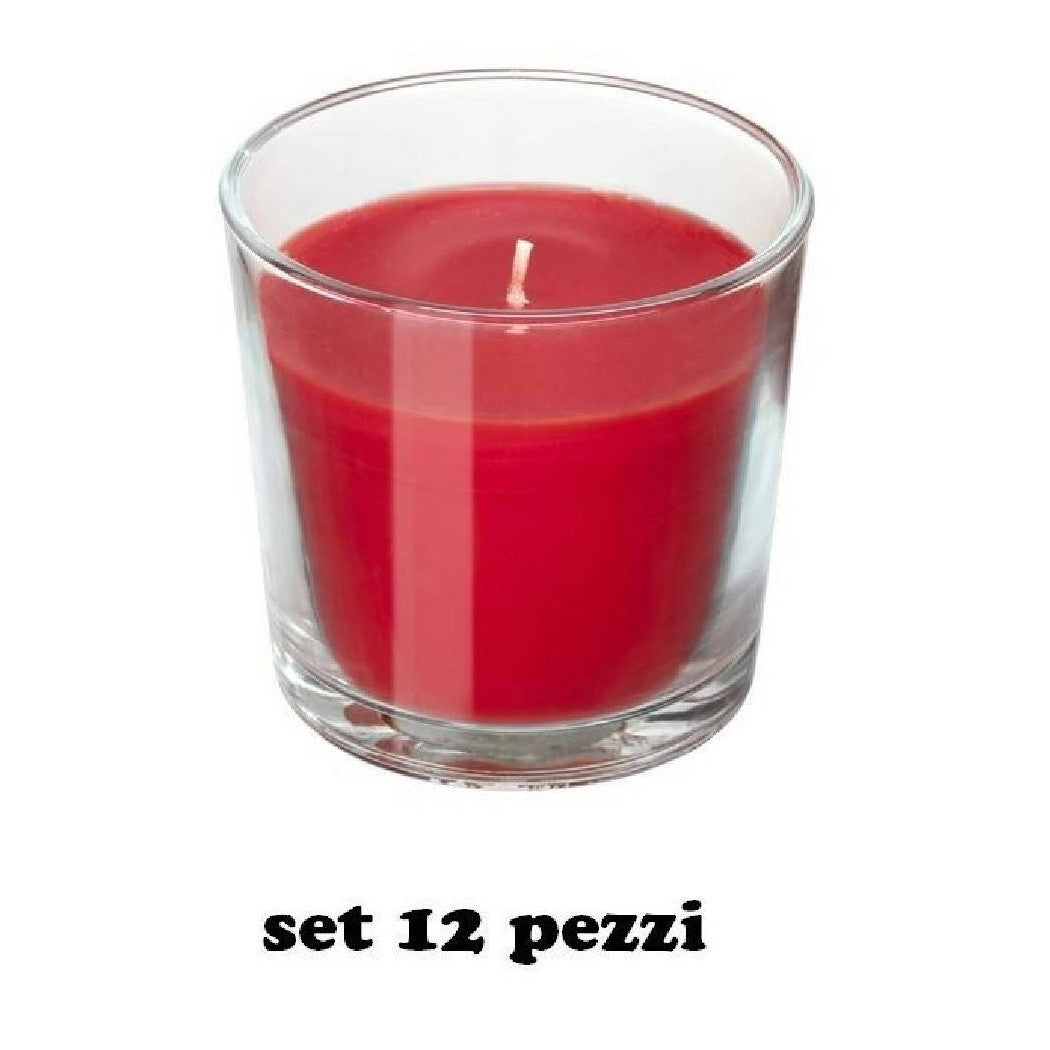 Set de 12 piezas velas en la fragancia de cristal rojo fresa de fresa relajante cera