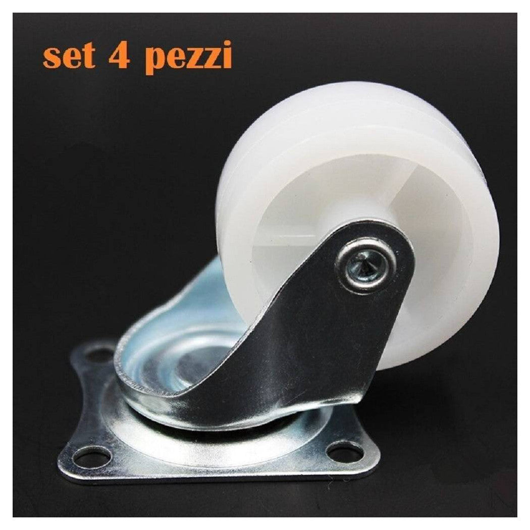 Set de 4 ruedas rueda de rueda de rueda de trolley muebles Soporte de giro Nylon 30 mm