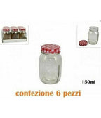Set de 6 piezas de recipiente de vidrio de frasco con tapa de colores mantel 150ml