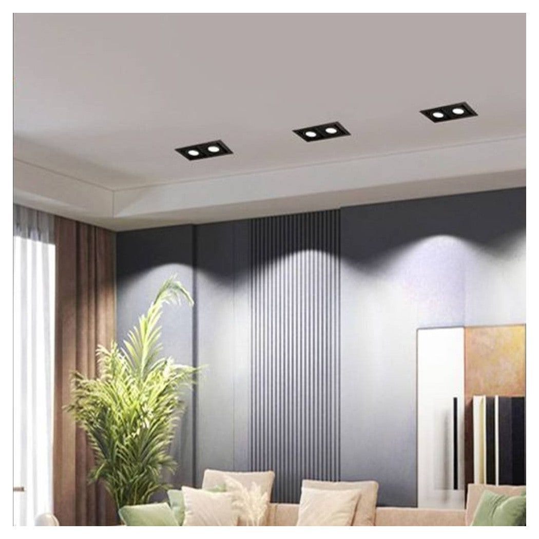 Soporte empotrado doble ajustable para dos focos para P24 Encimera