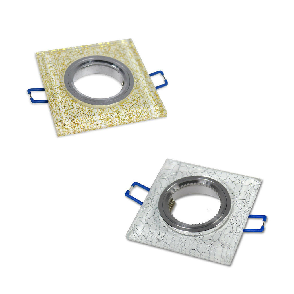 Soporte empotrado para foco cuadrado P16 Glass Glass Gold Gold Silver