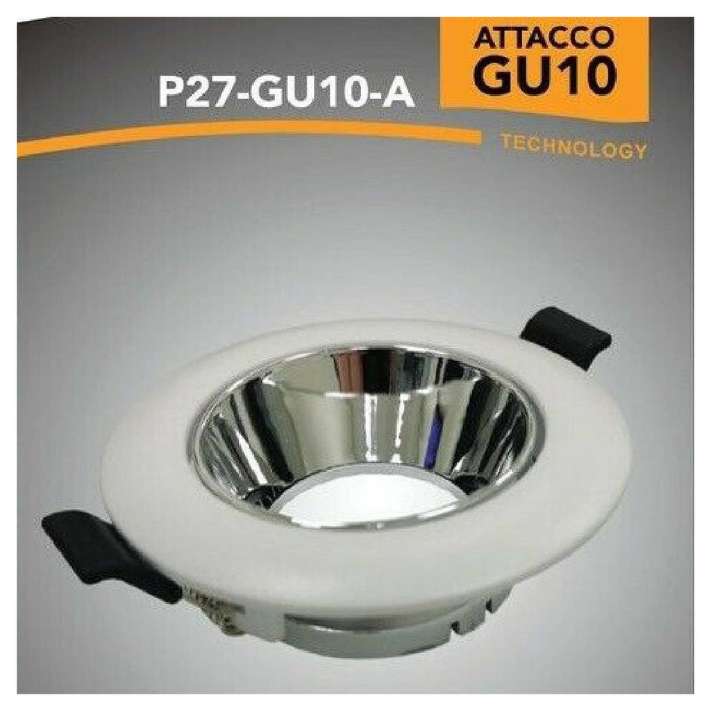 Spotlight Empotrado Empotrado de Blanco y Plata Ajustable GU10 P27-GU10-A