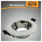 Spotlight Empotrado Empotrado de Blanco y Plata Ajustable GU10 P27-GU10-A
