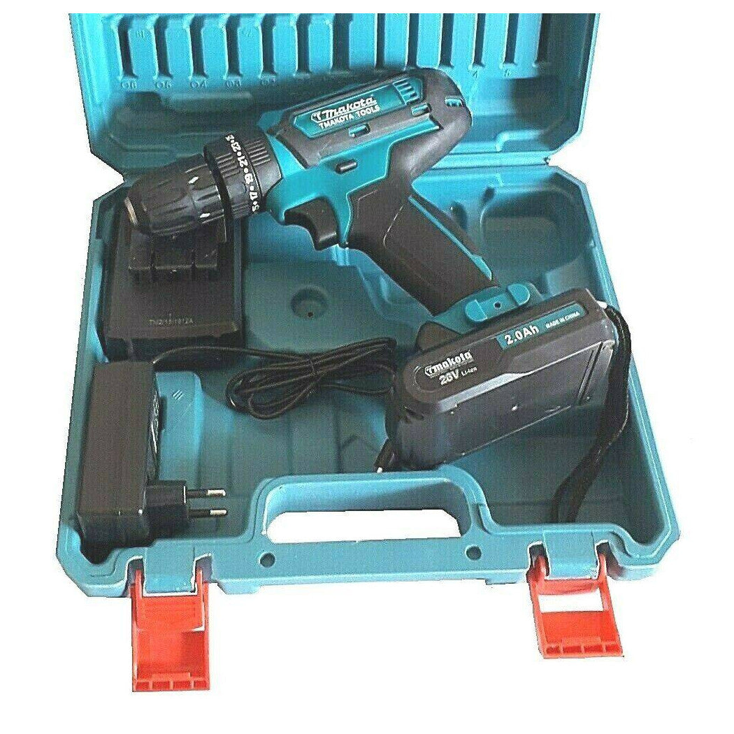 Taladro Percusión Batería de litio Destornillador 26V Doble batería + Maleta