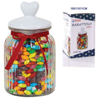 Tarro de vidrio con tapa de cerámica Decorada Heart 1000 ml