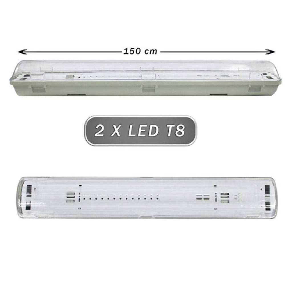 Techo al aire libre 2 Tubo LED de neón T8 G13 150 cm Techo de pared IP65 T8-150S