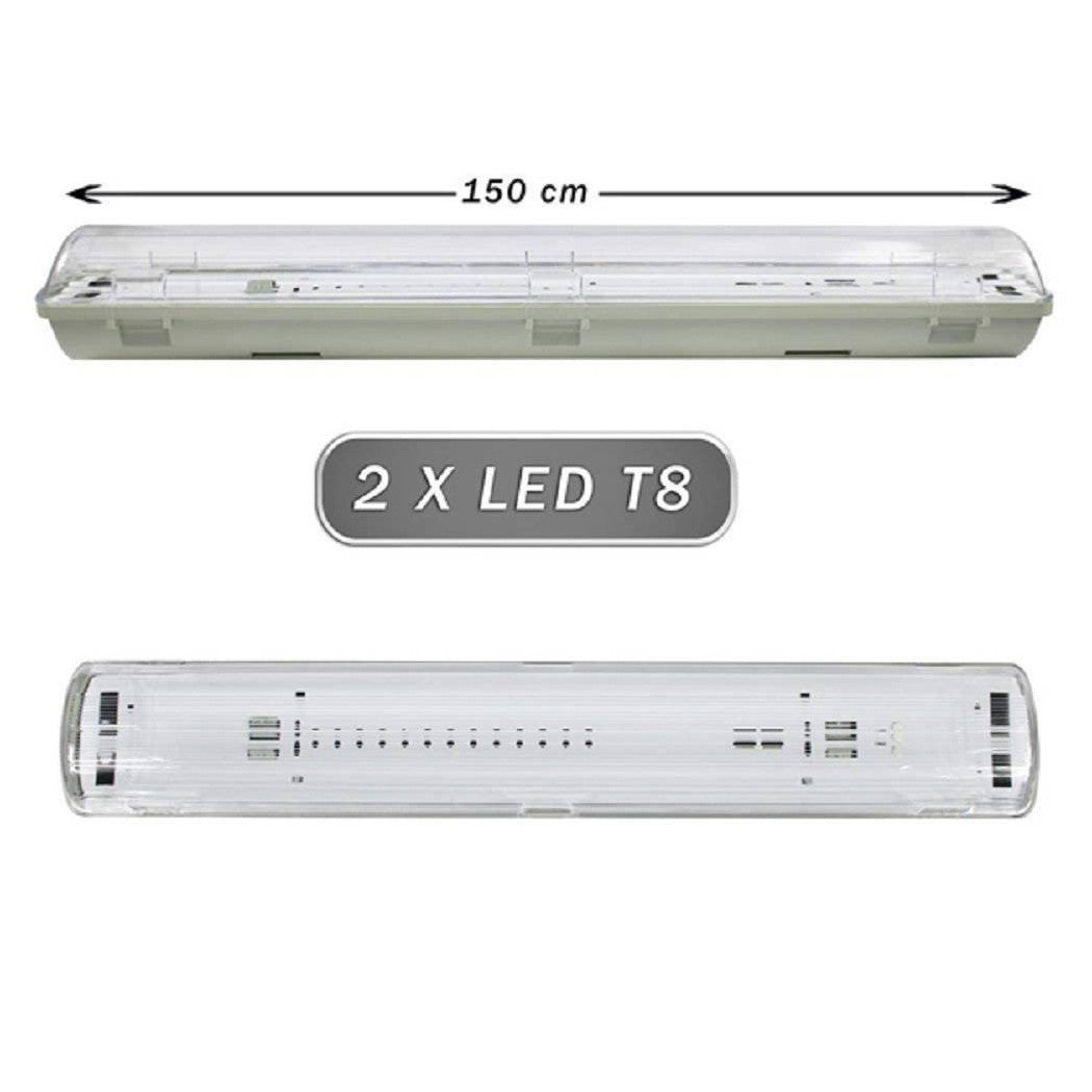 Techo al aire libre 2 Tubo LED de neón T8 G13 150 cm Techo de pared IP65 T8-150S
