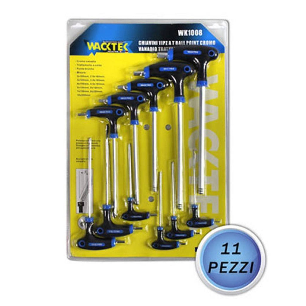 Teclas hexagonales a T final de la bola Chiavini en Chrome Vanadium 11 piezas 1008