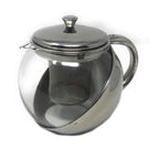 Tetera con el filtro de infusor para el té de té de hierbas 900ml Té del té en vidrio y acero