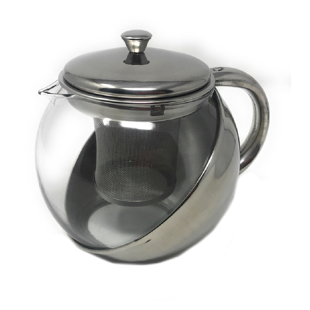 Tetera con el filtro de infusor para el té de té de hierbas 900ml Té del té en vidrio y acero
