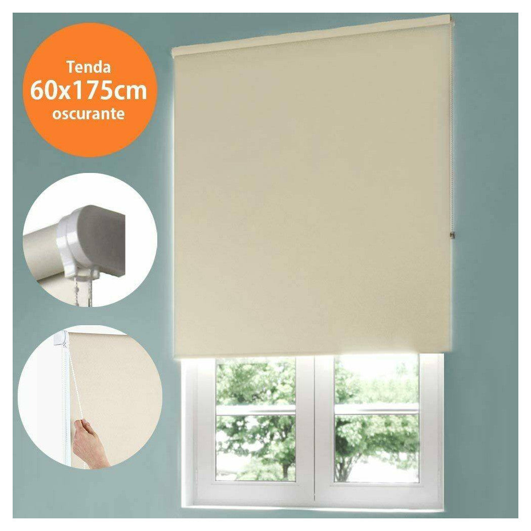 Tienda de rodillos oscuros 60x175cm Beige con tiendas de cadenas Parasol ventana