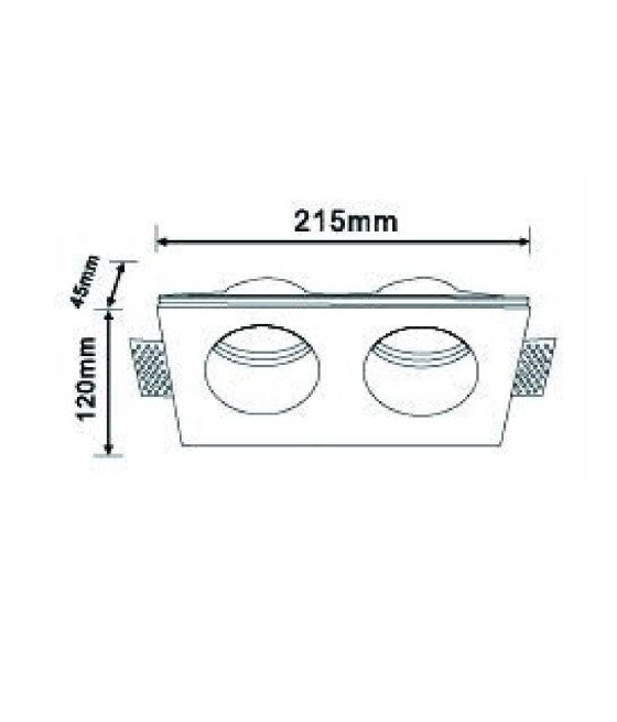 Puerta empotrable de foco LU10 IP20 72mm Marco de soporte redondo P17