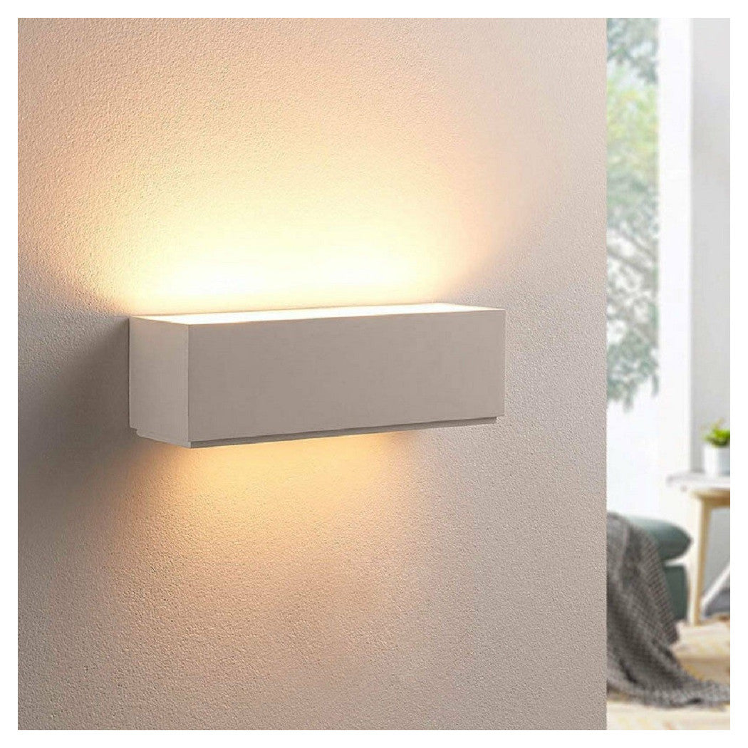 Tiza rectangular Luz de pared Doble emisión E14 pintable IP20 E06