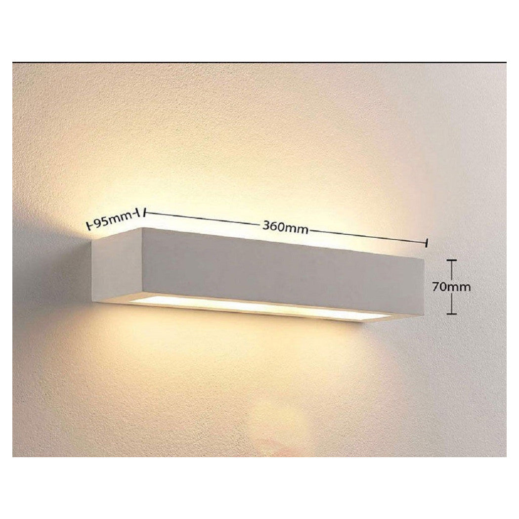 Tiza rectangular Luz de pared Doble emisión E14 pintable IP20 E06