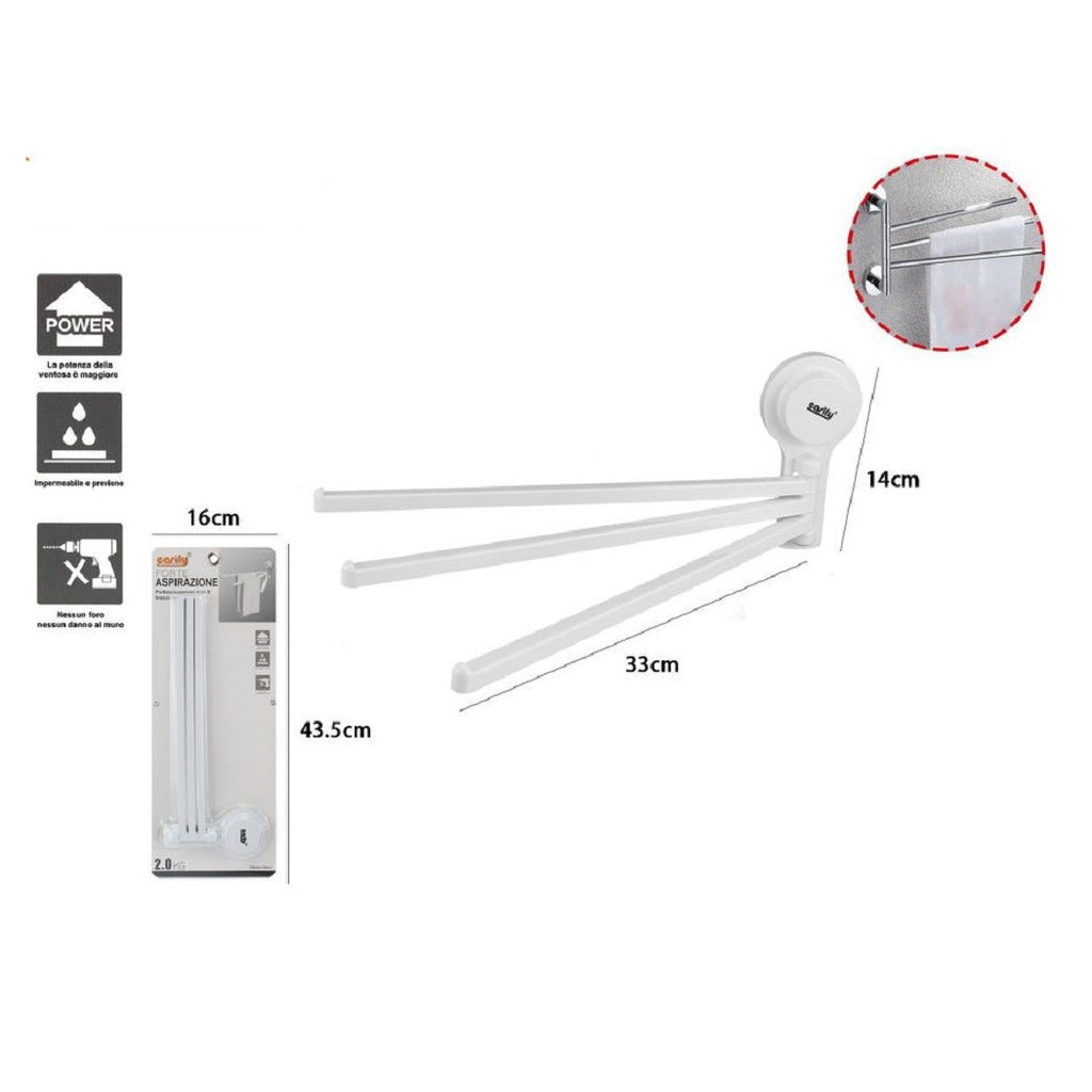 Toalla de pared Toalla Toallito 3 brazos con conexión de succión