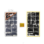 Tornillos de kit dados 240pz cabeza hexagonal M4 M5 M6 M8 M10 Nueces Dados negros