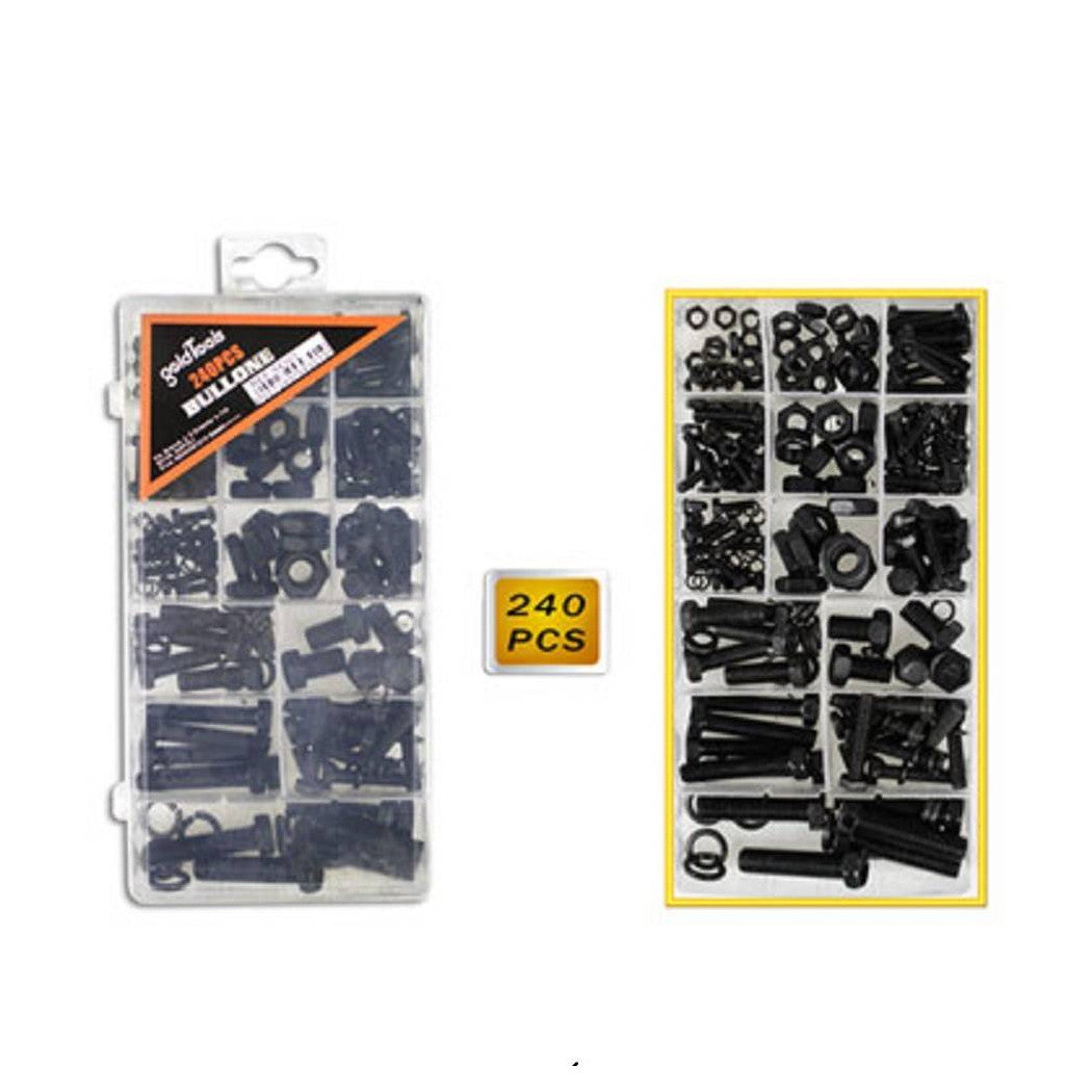 Tornillos de kit dados 240pz cabeza hexagonal M4 M5 M6 M8 M10 Nueces Dados negros