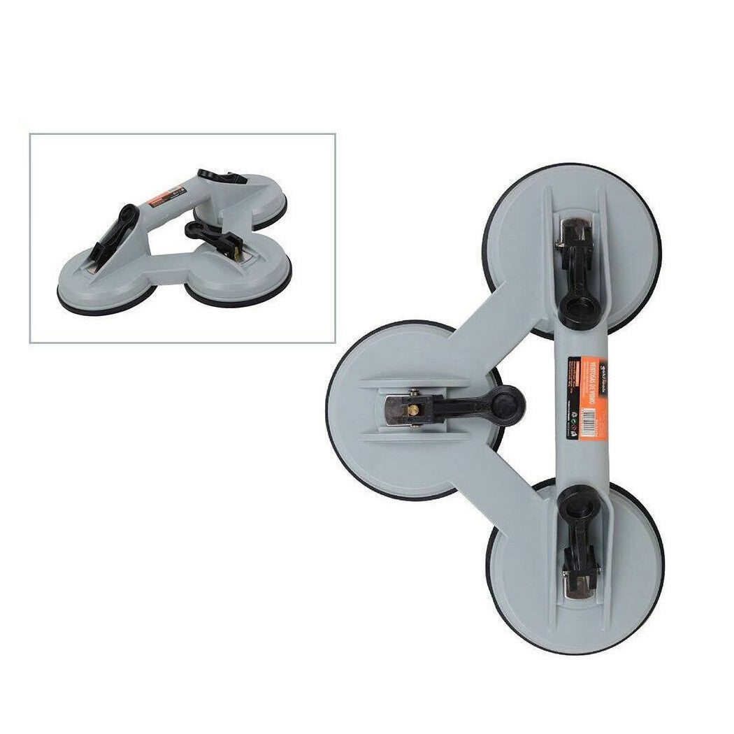 Triple Succión Manija de elevación Espejo de cristal Placa de vidrio 140kg de bloqueo