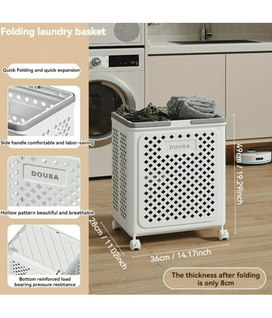 Ropa de cama Cesta de contenedor con ruedas Ruedas Cuartos de baño sucios