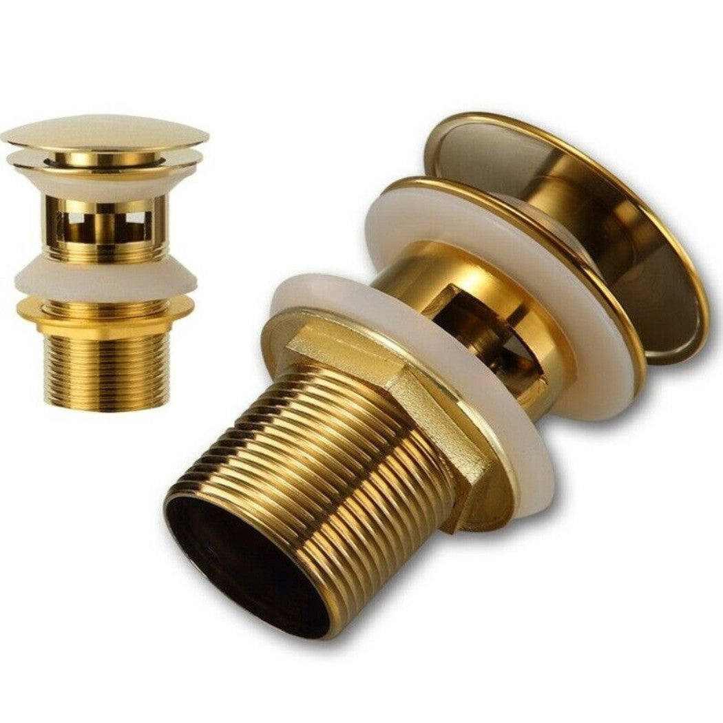 Universal drain bide sink discharge click clack golden gold color popup cap