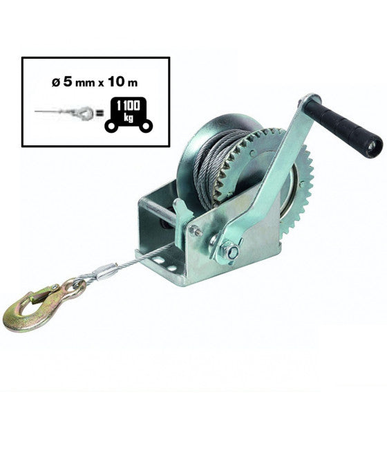 HOIST manual 600 lb con cable de acero 8 metros de elevador de cabrestante