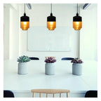 Vintage suspensión araña techo e27 ataque negro ámbar LP-14